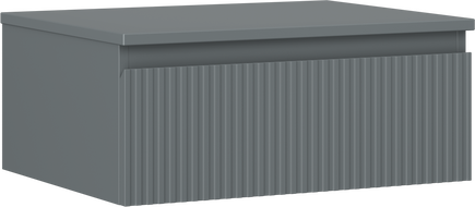 Mexen Rivel szafka łazienkowa podumywalkowa 60 cm z blatem, 1 szuflada, ryflowana , grafit mat - 91A20-06023-1-BFC66