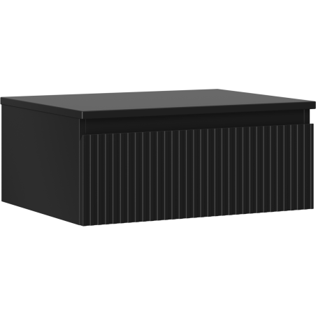 Mexen Rivel szafka łazienkowa podumywalkowa 60 cm z blatem, 1 szuflada, ryflowana , czarna mat - 91A20-06023-1-BFC71
