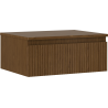 Mexen Rivel szafka łazienkowa podumywalkowa 60 cm z blatem, 1 szuflada, ryflowana , orzech - 91A20-06023-1-BFC86