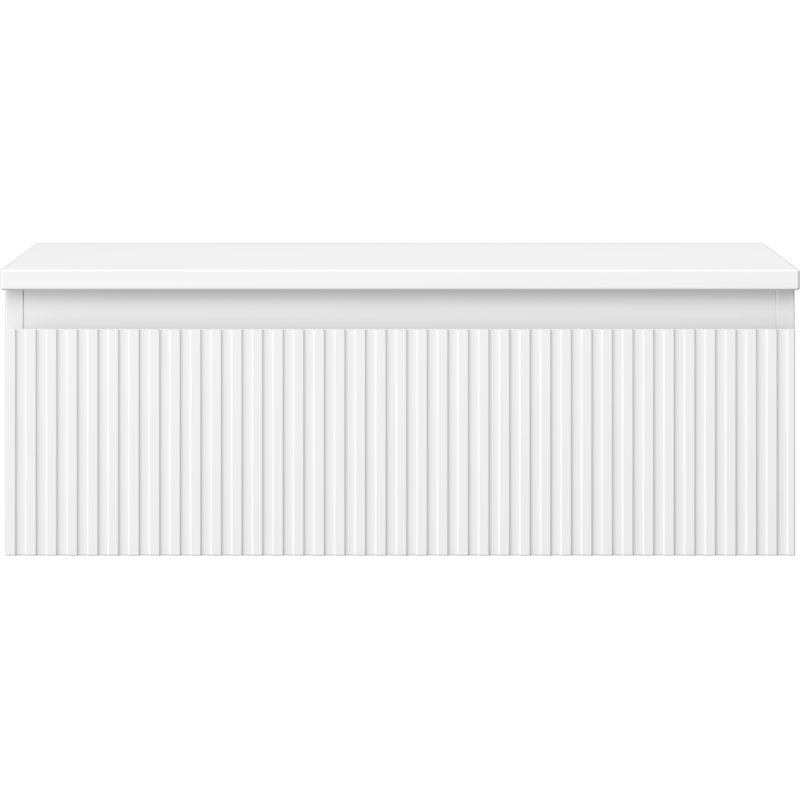 Mexen Rivel szafka łazienkowa podumywalkowa 70 cm z blatem, 1 szuflada, ryflowana , biała mat - 91A20-07023-1-BFC01