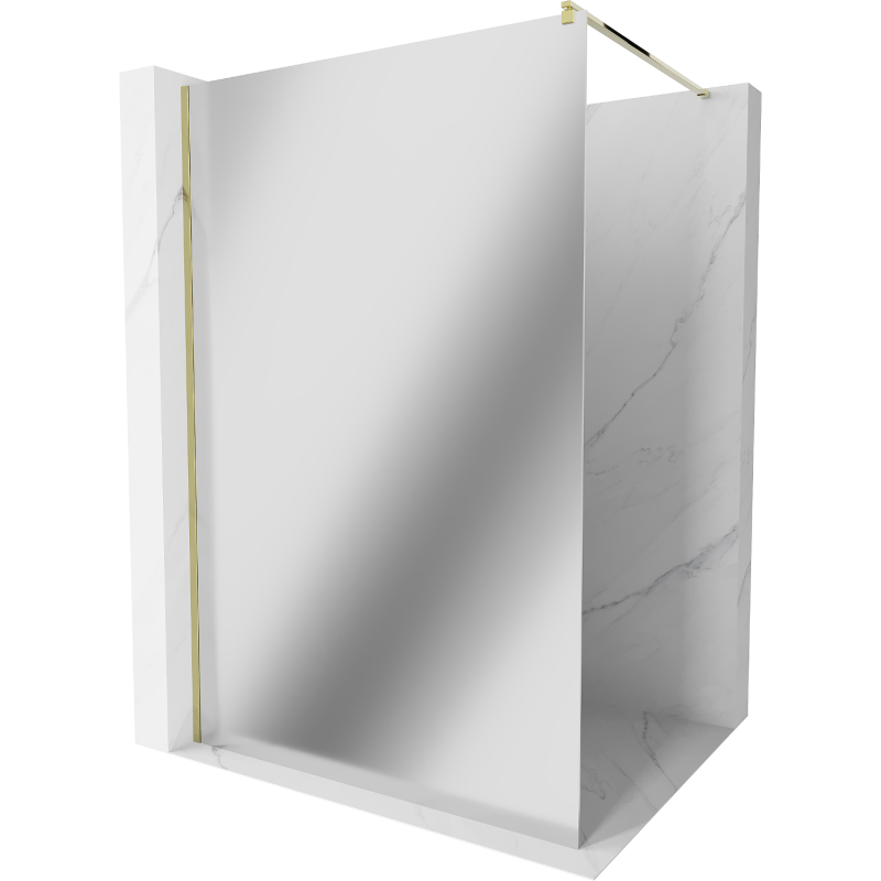 Mexen Kioto ścianka prysznicowa Walk-in 110 x 200 cm, lustro 8 mm, złota - 800-110-101-50-50