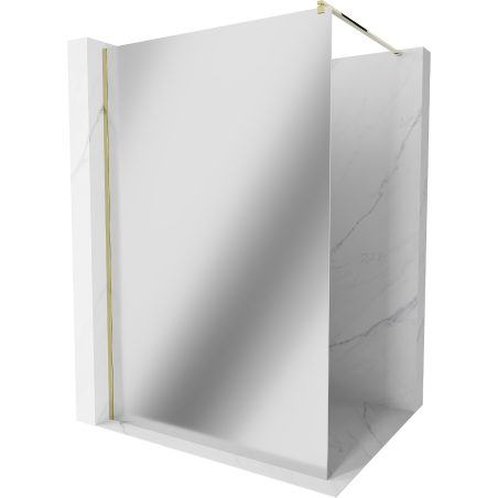 Mexen Kioto ścianka prysznicowa Walk-in 110 x 200 cm, lustro 8 mm, złota - 800-110-101-50-50