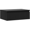 Mexen Rivel szafka łazienkowa podumywalkowa 70 cm z blatem, 1 szuflada, ryflowana , czarna mat - 91A20-07023-1-BFC71