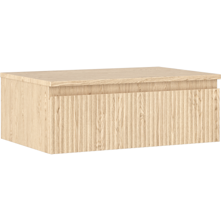 Mexen Rivel szafka łazienkowa podumywalkowa 70 cm z blatem, 1 szuflada, ryflowana , dąb - 91A20-07023-1-BFC81
