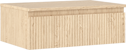 Mexen Rivel szafka łazienkowa podumywalkowa 70 cm z blatem, 1 szuflada, ryflowana , dąb - 91A20-07023-1-BFC81