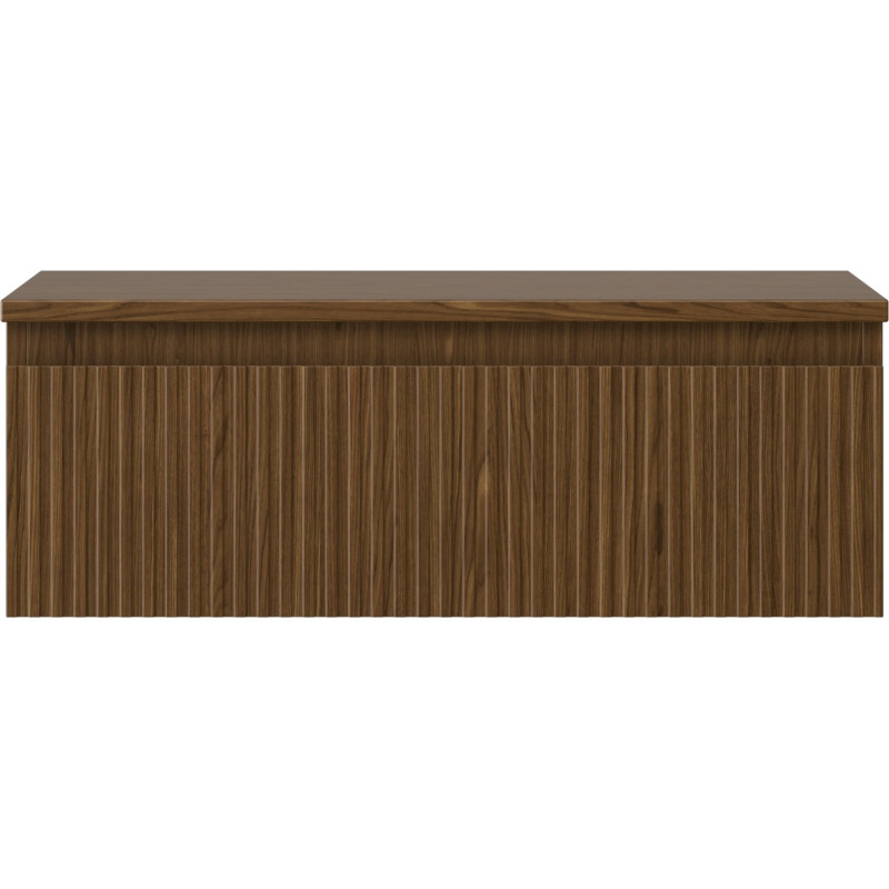 Mexen Rivel szafka łazienkowa podumywalkowa 70 cm z blatem, 1 szuflada, ryflowana , orzech - 91A20-07023-1-BFC86