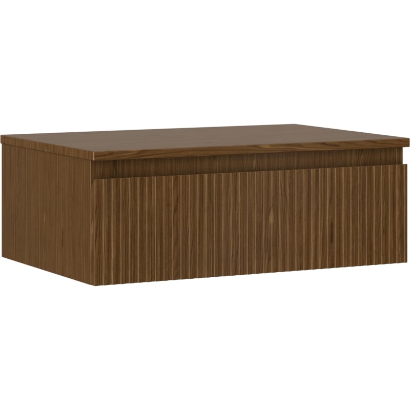 Mexen Rivel szafka łazienkowa podumywalkowa 70 cm z blatem, 1 szuflada, ryflowana , orzech - 91A20-07023-1-BFC86