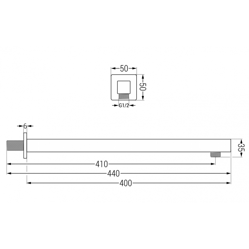 Mexen ramię prysznicowe ścienne 40 cm chrom - 79111-00