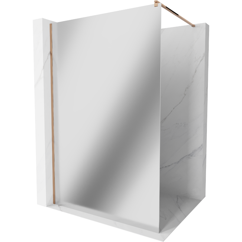 Mexen Kioto ścianka prysznicowa Walk-in 70 x 200 cm, lustro 8 mm, różowe złoto - 800-070-101-60-50