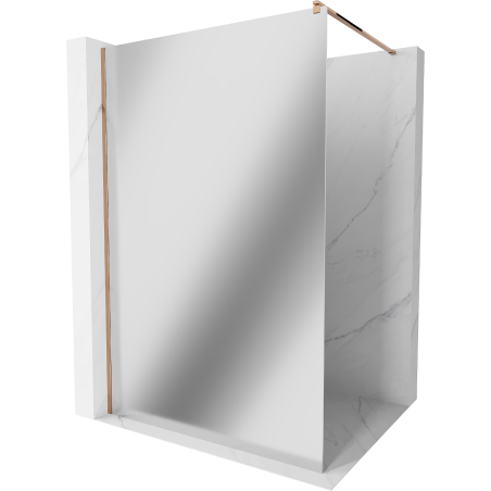 Mexen Kioto ścianka prysznicowa Walk-in 70 x 200 cm, lustro 8 mm, różowe złoto - 800-070-101-60-50