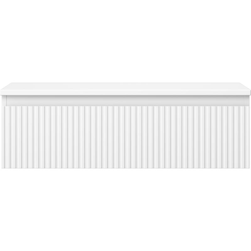 Mexen Rivel szafka łazienkowa podumywalkowa 80 cm z blatem, 1 szuflada, ryflowana , biała mat - 91A20-08023-1-BFC01