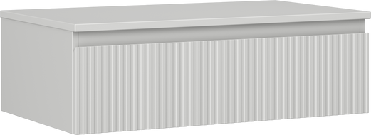 Mexen Rivel szafka łazienkowa podumywalkowa 80 cm z blatem, 1 szuflada, ryflowana , szara mat - 91A20-08023-1-BFC62