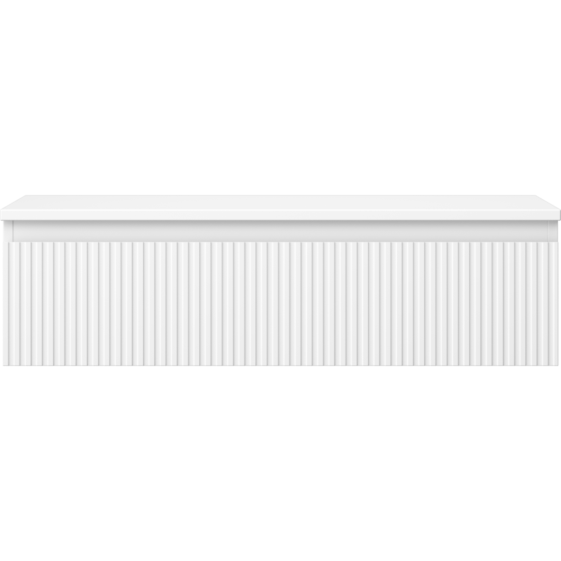 Mexen Rivel szafka łazienkowa podumywalkowa 90 cm z blatem, 1 szuflada, ryflowana , biała mat - 91A20-09023-1-BFC01