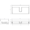 Mexen Rivel szafka łazienkowa podumywalkowa 90 cm z blatem, 1 szuflada, ryflowana , biała mat - 91A20-09023-1-BFC01