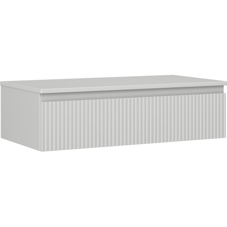 Mexen Rivel szafka łazienkowa podumywalkowa 90 cm z blatem, 1 szuflada, ryflowana , szara mat - 91A20-09023-1-BFC62