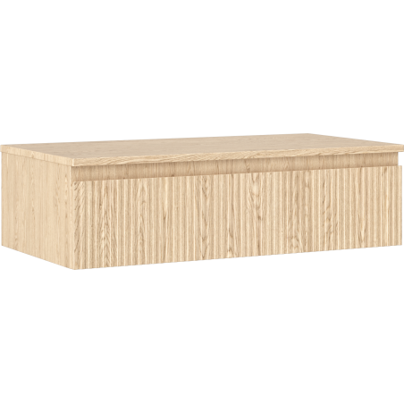 Mexen Rivel szafka łazienkowa podumywalkowa 90 cm z blatem, 1 szuflada, ryflowana , dąb - 91A20-09023-1-BFC81