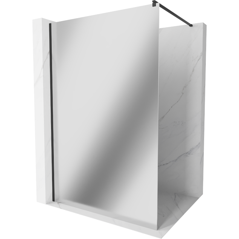 Mexen Kioto ścianka prysznicowa Walk-in 70 x 200 cm, lustro 8 mm, czarna - 800-070-101-70-50