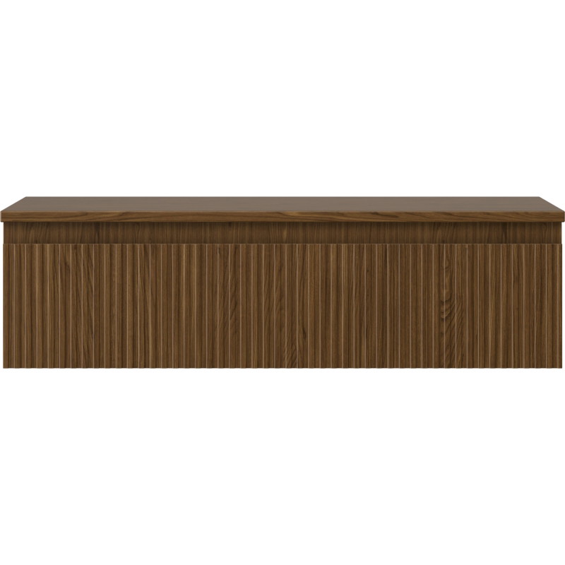 Mexen Rivel szafka łazienkowa podumywalkowa 90 cm z blatem, 1 szuflada, ryflowana , orzech - 91A20-09023-1-BFC86
