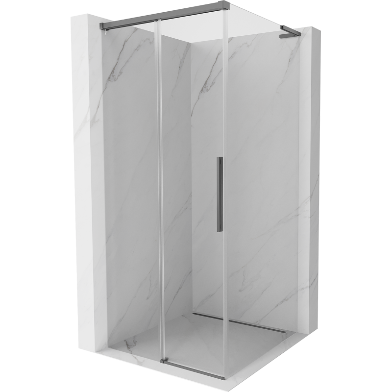 Mexen Rox L kabina prysznicowa rozsuwana 100 x 100 cm, transparent, gun metal - 8C2L-100-100-95-00