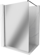 Mexen Kioto ścianka prysznicowa Walk-in 90 x 200 cm, lustro 8 mm, czarna - 800-090-101-70-50