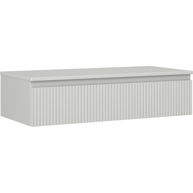 Mexen Rivel szafka łazienkowa podumywalkowa 100 cm z blatem, 1 szuflada, ryflowana , szara mat - 91A20-10023-1-BFC62