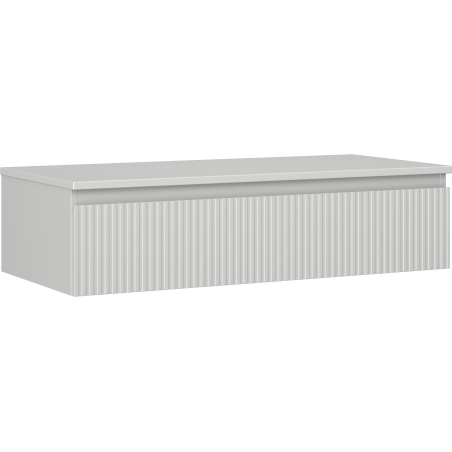 Mexen Rivel szafka łazienkowa podumywalkowa 100 cm z blatem, 1 szuflada, ryflowana , szara mat - 91A20-10023-1-BFC62