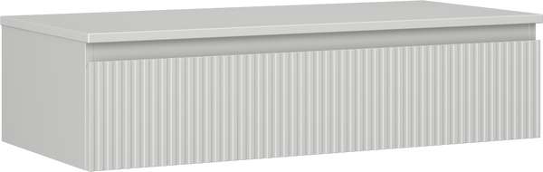 Mexen Rivel szafka łazienkowa podumywalkowa 100 cm z blatem, 1 szuflada, ryflowana , szara mat - 91A20-10023-1-BFC62