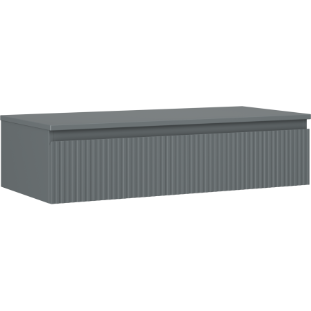 Mexen Rivel szafka łazienkowa podumywalkowa 100 cm z blatem, 1 szuflada, ryflowana , grafit mat - 91A20-10023-1-BFC66