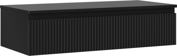 Mexen Rivel szafka łazienkowa podumywalkowa 100 cm z blatem, 1 szuflada, ryflowana , czarna mat - 91A20-10023-1-BFC71