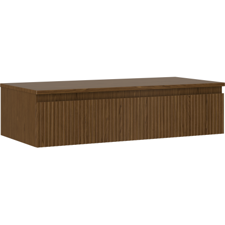 Mexen Rivel szafka łazienkowa podumywalkowa 100 cm z blatem, 1 szuflada, ryflowana , orzech - 91A20-10023-1-BFC86
