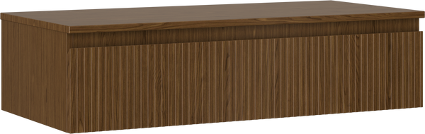 Mexen Rivel szafka łazienkowa podumywalkowa 100 cm z blatem, 1 szuflada, ryflowana , orzech - 91A20-10023-1-BFC86