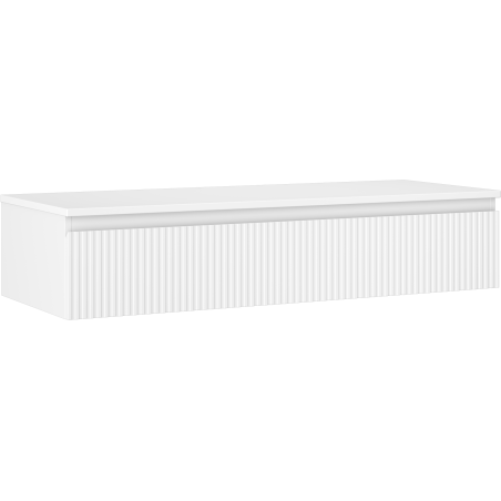 Mexen Rivel szafka łazienkowa podumywalkowa 120 cm z blatem, 1 szuflada, ryflowana , biała mat - 91A20-12023-1-BFC01