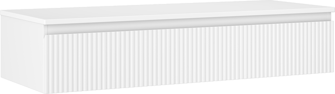 Mexen Rivel szafka łazienkowa podumywalkowa 120 cm z blatem, 1 szuflada, ryflowana , biała mat - 91A20-12023-1-BFC01