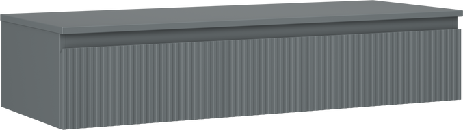 Mexen Rivel szafka łazienkowa podumywalkowa 120 cm z blatem, 1 szuflada, ryflowana , grafit mat - 91A20-12023-1-BFC66