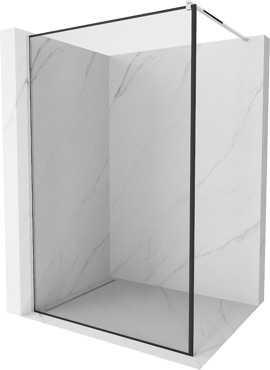Mexen Kioto ścianka prysznicowa 110 x 200 cm, transparent/czarny wzór 8 mm, chrom - 800-110-101-01-70