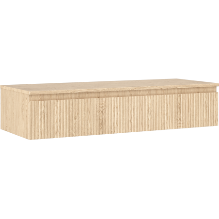 Mexen Rivel szafka łazienkowa podumywalkowa 120 cm z blatem, 1 szuflada, ryflowana , dąb - 91A20-12023-1-BFC81