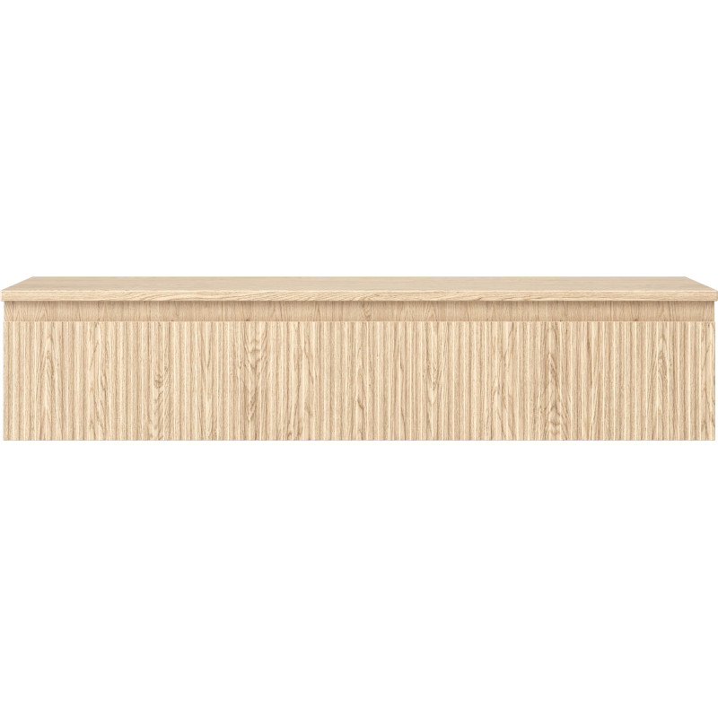 Mexen Rivel szafka łazienkowa podumywalkowa 120 cm z blatem, 1 szuflada, ryflowana , dąb - 91A20-12023-1-BFC81