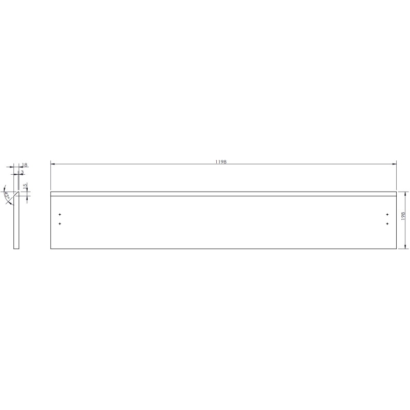 Mexen Rivel szafka łazienkowa podumywalkowa 120 cm z blatem, 1 szuflada, ryflowana , dąb - 91A20-12023-1-BFC81