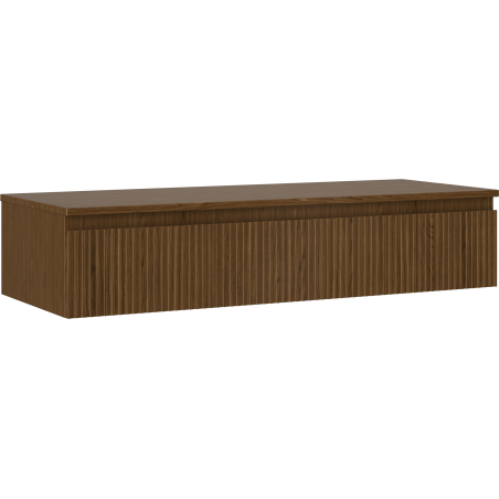 Mexen Rivel szafka łazienkowa podumywalkowa 120 cm z blatem, 1 szuflada, ryflowana , orzech - 91A20-12023-1-BFC86
