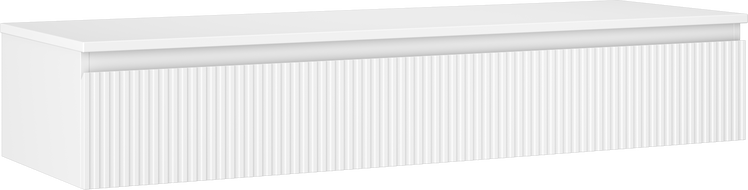 Mexen Rivel szafka łazienkowa podumywalkowa 140 cm z blatem, 1 szuflada, ryflowana , biała mat - 91A20-14023-1-BFC01