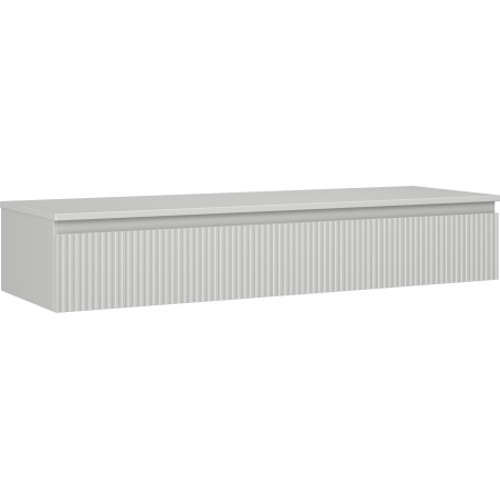 Mexen Rivel szafka łazienkowa podumywalkowa 140 cm z blatem, 1 szuflada, ryflowana , szara mat - 91A20-14023-1-BFC62
