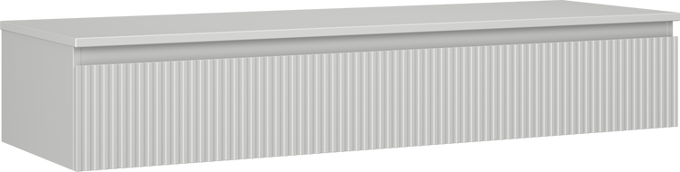 Mexen Rivel szafka łazienkowa podumywalkowa 140 cm z blatem, 1 szuflada, ryflowana , szara mat - 91A20-14023-1-BFC62