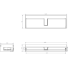 Mexen Rivel szafka łazienkowa podumywalkowa 140 cm z blatem, 1 szuflada, ryflowana , czarna mat - 91A20-14023-1-BFC71