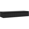 Mexen Rivel szafka łazienkowa podumywalkowa 140 cm z blatem, 1 szuflada, ryflowana , czarna mat - 91A20-14023-1-BFC71