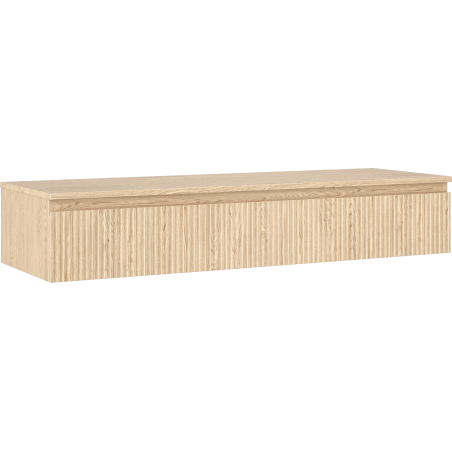Mexen Rivel szafka łazienkowa podumywalkowa 140 cm z blatem, 1 szuflada, ryflowana , dąb - 91A20-14023-1-BFC81