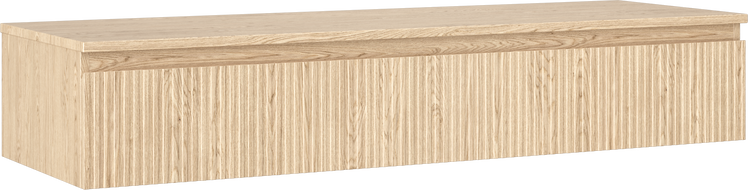 Mexen Rivel szafka łazienkowa podumywalkowa 140 cm z blatem, 1 szuflada, ryflowana , dąb - 91A20-14023-1-BFC81