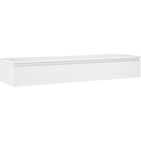 Mexen Rivel szafka łazienkowa podumywalkowa 160 cm z blatem, 1 szuflada, ryflowana , biała mat - 91A20-16023-1-BFC01