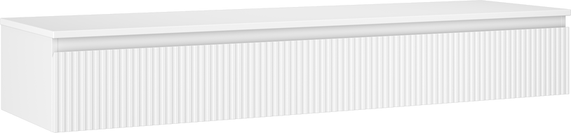 Mexen Rivel szafka łazienkowa podumywalkowa 160 cm z blatem, 1 szuflada, ryflowana , biała mat - 91A20-16023-1-BFC01