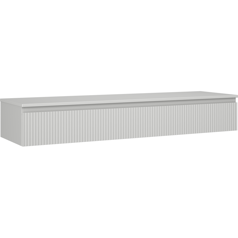Mexen Rivel szafka łazienkowa podumywalkowa 160 cm z blatem, 1 szuflada, ryflowana , szara mat - 91A20-16023-1-BFC62