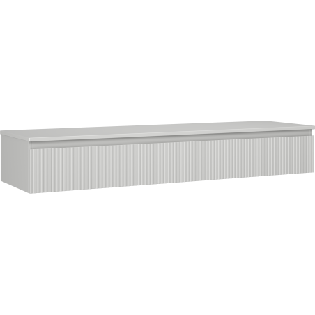 Mexen Rivel szafka łazienkowa podumywalkowa 160 cm z blatem, 1 szuflada, ryflowana , szara mat - 91A20-16023-1-BFC62
